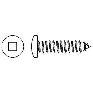 Tapping Pan Head Screws - No Grade, Tapping, #10, 1", Zinc Plated, 100, Square