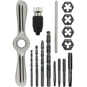 Tap and Die Set with Hex-Lok™ 2-in-1 Handle - 15, 2-in-1 Handle Limited Lifetime Warranty, 11", 1.25"