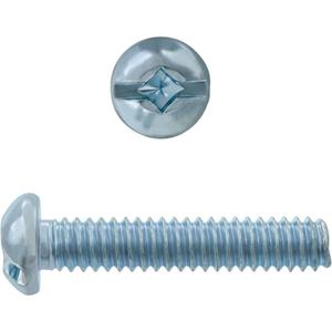 Round Square/Slot HD Machine Screws - #6, 3", Zinc Plated, 100, Steel, 32, Round, Square/Slot