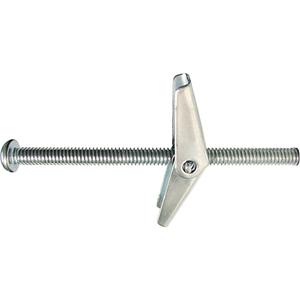 Medium-Duty Toggle Bolt - 1/4", 3", Zinc Plated, Carbon Steel, 310 to 445 lbs., 285 to 420 lbs.