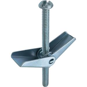Toggle Bolts - 3/16", 4", Zinc Plated, 35 lbs., 9/16"