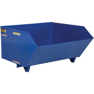 Low Profile 90 Degree Self Dumping Hopper - 1 cu.yd., 10 ga., Steel, Blue, 1/4", 4000 lbs., 28", 51.25"