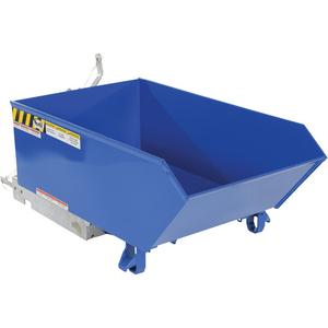 Low Profile 90 Degree Self Dumping Hopper - 1/4 cu.yd., 12 ga., Steel, Blue, 1/4", 2000 lbs., 18", 46"