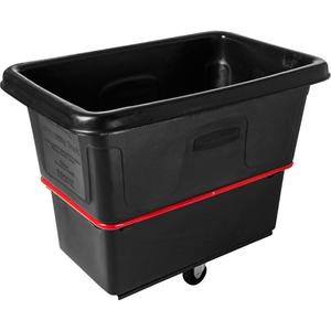 Heavy-Duty Utility Cube Truck - 12 cu. ft., 800 lbs., Black Recycled Plastic, 43-1/4", 28", 33-3/4", Diamond Tilt, 5"