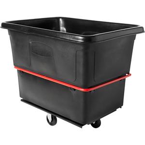 Heavy-Duty Utility Cube Truck - 20 cu. ft., 1200 lbs., Black Recycled Plastic, 48-1/4", 34-1/8", 37-7/8", Diamond Tilt, 5"