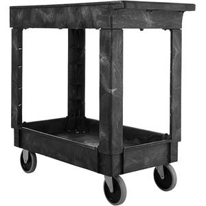 Flat Handle Utility Cart - 2, 500 lbs., Structural Foam, 34", 31-1/4", 16", Rubber, Knocked Down