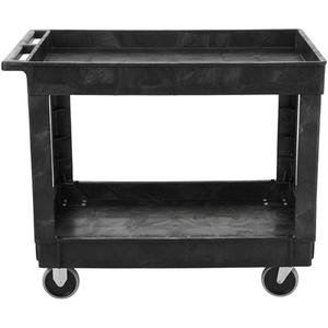 Flat Handle Utility Cart - 2, 500 lbs., Structural Foam, 40", 32-1/4", 24", Rubber, Knocked Down