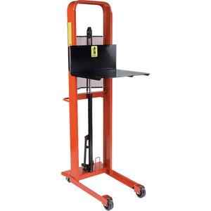 Hydraulic Platform Lift Stacker - 1000 lbs., 24" W x 24" D, 5-3/4", 80", Foot Pump