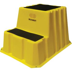 Nestable Industrial Step Stools - 2, 20-1/2", 32-3/4", 25-3/4", 500 lbs., Safety Yellow