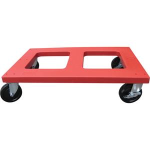 Polyethylene Dolly - Flush Top - 1000 lbs., 18", 30", 6", Rubber, Polyethylene, 18" W x 30" L