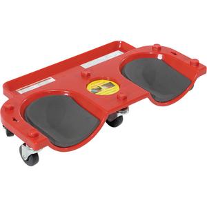 Rolling Knee Dolly - Red, Plastic, 350 lbs., 3-3/4", 20-1/4", 10", 20.25" W x 10" L, 20.25" W x 10" L, 3.25", Polyolefin