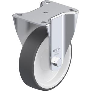 Caster - 6-5/16" (160.3375 mm), 1210 lbs. (550 kg.), Polyurethane, Rigid, Steel, 1-3/4" (44.5 mm), 4-1/8" x 3" (105 mm x 76 mm), 7/16" (11 mm), 5-1/2" x 4-1/3" (140 mm x 110 mm), Natural White, Roller