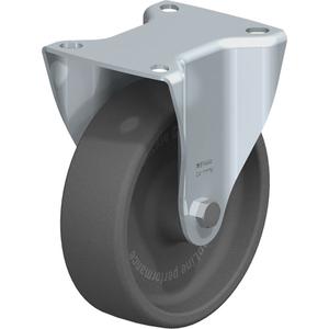 Caster - 5" (127 mm), 330 lbs. (150 kg.), Heat-Resistant Thermoplastic, Rigid, Steel, 1-9/16" (40 mm), 3-1/8" x 2-3/8" (80 mm x 60 mm), 3/8" (9.52 mm), 3-15/16" x 3-3/8" (100 mm x 85 mm), Dark Grey, Plain Bore