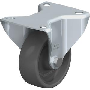 Caster - 3-1/8" (79.5 mm), 330 lbs. (150 kg.), Heat-Resistant Thermoplastic, Rigid, Steel, 1-5/16" (33 mm), 3-1/8" x 2-3/8" (80 mm x 60 mm), 3/8" (9.52 mm), 3-15/16" x 3-3/8" (100 mm x 85 mm), Dark Grey