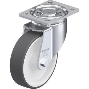 Caster - 6-5/16" (160.3375 mm), 1210 lbs. (550 kg.), Polyurethane, Swivel, Steel, 1-3/4" (44.5 mm), 4-1/8" x 3" (105 mm x 76 mm), 7/16" (11 mm), 5-1/2" x 4-1/3" (140 mm x 110 mm), Natural White, Roller