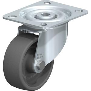 Caster - 3-1/8" (79.5 mm), 330 lbs. (150 kg.), Heat-Resistant Thermoplastic, Swivel, Steel, 1-5/16" (33 mm), 3-1/8" x 2-3/8" (80 mm x 60 mm), 3/8" (9.52 mm), 3-15/16" x 3-3/8" (100 mm x 85 mm), Dark Grey