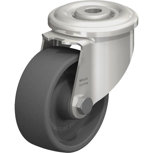 Heat-Resistant Thermoplastic Caster - 3-1/8" (79.375 mm), 330 lbs. (149.685 kg.), Heat-Resistant Thermoplastic, Swivel, Steel, 1-5/16" (33.34 mm), Bolt Hole Fitting, 1/2" (13 mm), 0", Dark Grey, 2-3/4" (70 mm)