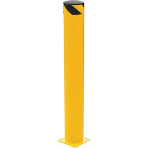 Safety Bollard - 6.5", 6.5", 48", Yellow, Steel, 8"W x 8"L