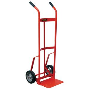 Hand Truck with Reinforced Noseplate - 136RN-HB - Dual, Steel, 14" W x 7-1/2" D, Mold on Rubber, 8" H x 2" W, 800 lbs., 51", 19-3/4"