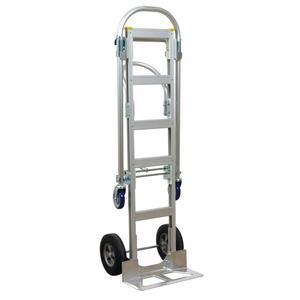 SPTN-SR-T18-SR Spartan Sr. Convertible Hand Truck - Continuous, Aluminum, 18" W x 7-1/2" D, Rubber, 10" H x 3-1/2" W, 500 lbs., 1000 lbs.