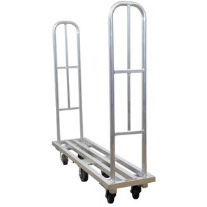 Aluminum U-Boat Platform Truck - 16", 63", 61", 1322 lbs., Corner Standard, 5", Polyurethane, Smooth