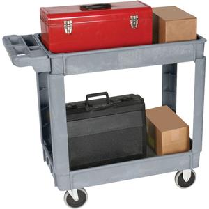 Deluxe Utility Cart - 2, 550 lbs., Plastic, 25", 35-1/2", 43-1/2"/43.5", Rubber, Knocked Down