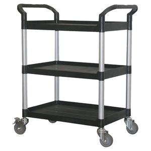 Utility Cart - 3, 300 lbs, Plastic, 33-1/2", 39-3/8", 19", Rubber, Knocked Down