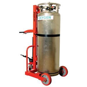 Hydraulic Large Liquid Gas Cylinder Cart HLCC-B - Steel, 29-3/4", 66-1/4", 44-3/4", 1000 lbs., Polyurethane, 20" W x 20" D, Included