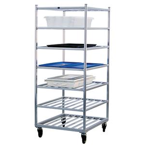 Shelf Cart - 7, 28-1/2", 69", 32", Aluminum, All-Welded, Lip Down, Polyolefin, 525 lbs., 9"