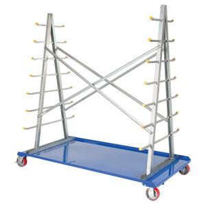 A-Frame Bar & Pipe Cart - 2000 lbs., Steel, Polyurethane, 36-3/4", 72-1/2", 73-3/4", Knocked Down