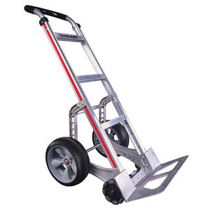 Self-Stabilizing Hand Truck - Continuous, Aluminum, 18'' W x 7-1/2'' D, Micro-Foam, 10'' H x 3'' W, 500 lbs., 55'', 21'', Double Row, Straight