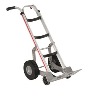 Self-Stabilizing Hand Truck - Dual, Aluminum, 18'' W x 7-1/2'' D, Micro-Foam, 10'' H x 3'' W, 500 lbs., 55'', 21'', Double Row, Curved