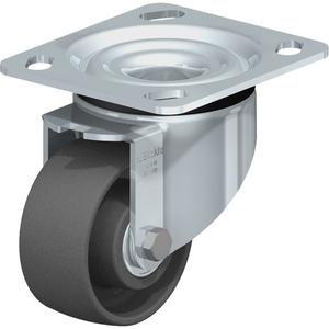 Impact-Resistant Caster - 3-1/8" (79.5 mm), 350 lbs. (158.8 kg.), Nylon, Swivel, Steel, 1-7/16" (37 mm), 2-5/8" x 3-5/8" (67 mm x 92 mm) - 3" x 3" (76 mm x 76 mm), 3/8" (9.52 mm), 4" x 4-1/2" (102 mm x 114 mm)