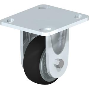 High-Quality Caster - 3-1/8" (79.5 mm), 330 lbs. (150 kg.), Thermoplastic Polyurethane, Rigid, Steel, 1-1/4" (31.75 mm), 2-5/8" x 3-5/8" (67 mm x 92 mm) - 3" x 3" (76 mm x 76 mm), 3/8" (9.52 mm), 4" x 4-1/2" (102 mm x 114 mm)