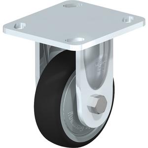 High-Quality Caster - 4" (101.6 mm), 440 lbs. (199.58 kg.), Thermoplastic Polyurethane, Rigid, Steel, 1-1/4" (31.75 mm), 2-5/8" x 3-5/8" (67 mm x 92 mm) - 3" x 3" (76 mm x 76 mm), 3/8" (9.52 mm), 4" x 4-1/2" (102 mm x 114 mm)