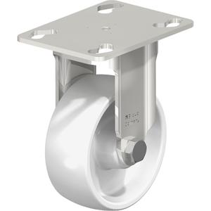 Caster - 3-1/8" (79.5 mm), 265 lbs. (120 kg.), Nylon, Rigid, Stainless Steel, 1-1/4" (31.75 mm), 1-3/4" x 2-13/16" (44 mm x 71 mm) - 1-3/4" x 3-1/16" (44 mm 78 mm), 5/16" (7.93 mm), 2-1/2" x 3-5/8" (64 mm x 92 mm)