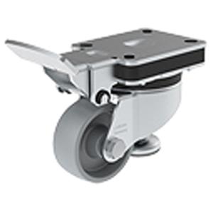 Heavy-Pressed Caster - 3" (76 mm), 660 lbs. (300 kg.), Steel, Swivel, Steel, 1-1/2" (38 mm), 3-1/4" x 2-3/8" (83 mm x 60 mm), 11/32" (9 mm), 4" x 3-3/8" (102 mm x 86 mm), 70° Shore D, Ball Bearing