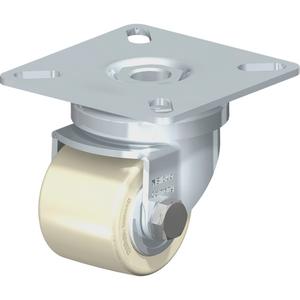 Low-Profile Caster - 1-3/8" (35 mm), 220 lbs. (100 kg.), Nylon, Swivel, Steel, 1-1/8" (28.6 mm), 1-1/2" x 1-1/2" (38 mm x 38 mm) - 1-7/8" x 1-7/8" (48 mm x 48 mm), 1/4" (6.35 mm), 2-3/8" x 2-3/8" (60 mm x 60 mm)