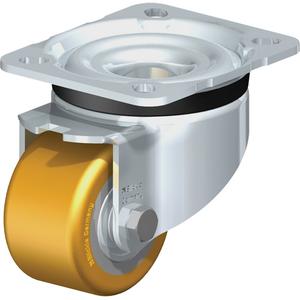 Heavy-Duty Caster - 2-3/5" (65 mm), 1377 lbs. (625 kg.), Polyurethane, Swivel, Steel, 1-3/5" (40 mm), 3-1/8" x 2-3/8" (80 mm x 60 mm), 11/32" (9 mm), 3-9/10" x 3-1/3" (100 mm x 85 mm), 92° Shore A, Ball Bearing