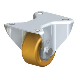 Low-Profile Caster - 2" (51 mm), 440 lbs. (199.58 kg.), Polyurethane, Rigid, Steel, 1-3/8" (35 mm), 3-1/8" x 2-3/8" (80 mm x 60 mm), 11/32" (9 mm), 4" x 3-3/8" (102 mm x 86 mm), 92° Shore A, Ball Bearing