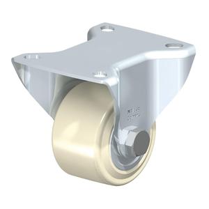 Low-Profile Caster - 2-1/2" (63.5 mm), 440 lbs. (199.58 kg.), Nylon, Rigid, Steel, 1-1/2" (38 mm), 3-1/8" x 2-3/8" (80 mm x 60 mm), 11/32" (9 mm), 4" x 3-3/8" (102 mm x 86 mm), 80° Shore D, Ball Bearing