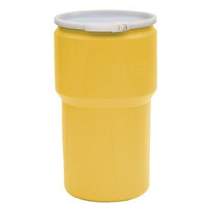 Nestable Polyethylene Drum - 14 US gal (11.7 imp. gal.), Unlined, Yellow, Open Top, 1H2/X100/S, 143 lbs. (65 kg.), Plastic Lever-Lock, 5 gal. (18.9 L)