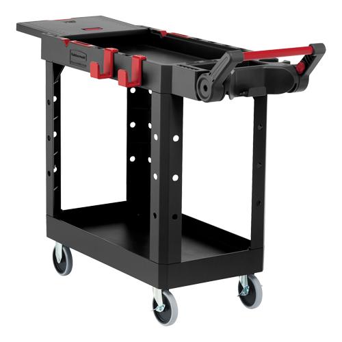 Heavy-Duty Adaptable Utility Cart - 2, 500 lbs., Structural Foam, 17-3/4", 36", 46-1/5", Rubber/Pneumatic, Knocked Down, Black, Lip Up, 10 lbs., Thermoplastic rubber