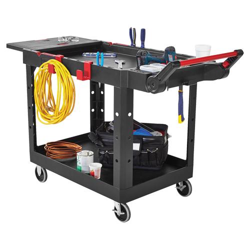 Heavy-Duty Adaptable Utility Cart - 2, 500 lbs., Structural Foam, 17-3/4", 36", 46-1/5", Rubber/Pneumatic, Knocked Down, Black, Lip Up, 10 lbs., Thermoplastic rubber - Image 4