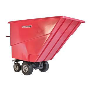 Motorized Tilt Truck - 27 pi³, 24 Volts DC, 51", 33", 81", Red, Polyethylene, Foam filled, 3 to 6 hours