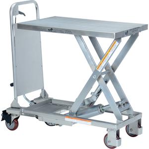 Manual Hydraulic Scissor Lift Table - 27-1/2" L x 17-5/8" W, 400 lbs., 29", 8.75", Partial Stainless Steel, 37.5"