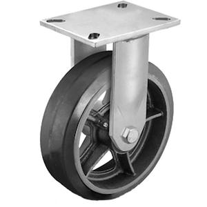 Heavy-Duty Plate Caster - 6" (152.4 mm), 450 lbs. (204 kg.), Rubber, Swivel, Steel, 2" (50.8 mm), 2-5/8" x 3-5/8" (67 mm x 92 mm), 3/8" (9.52 mm), 4" x 4-1/2" (102 mm x 114 mm), 5", 7-1/2" (190.5 mm)