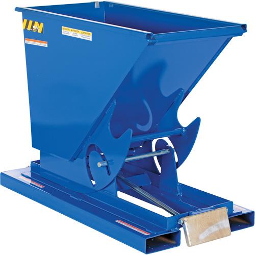 Self-Dumping Hopper - 1/4 cu.yd., 12 ga., Steel, Blue, 2000 lbs., 26", 51-7/8", 38"
