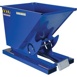 Self-Dumping Hopper - 1/2 cu.yd., 12 ga., Steel, Blue, 2000 lbs., 33-11/16", 51-3/4", 38"
