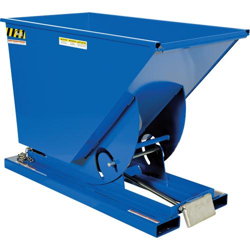 Self-Dumping Hopper - 3/4 cu.yd., 12 ga., Steel, Blue, 2000 lbs., 31-11/16", 61-1/8, 42-11/16"